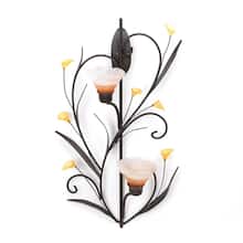 15" Amber Lilies Candle Wall Sconce